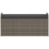 Storage Bench with Cushion Gray 45.3"x20.1"x20.5" Poly Rattan - Gray