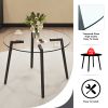 Modern simple style round transparent tempered glass table, tempered glass table top, black metal legs 42 "*42" *29.5 "1123r - as Pic