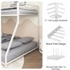 Same as B083P160614 Adam Sturdy Twin over Full Bunk Bed Metal White for Kids and Adult, Low Profile and Easy Climbing with Stable Ladder - as Pic
