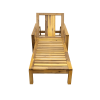U_Style Acacia Wood Adjustable Backrest Outdoor Lounge Chair, Suitable for Gardens, Terraces, and Poolside Areas - as Pic