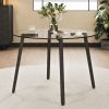 Modern simple style round transparent tempered glass table, tempered glass table top, black metal legs 42 "*42" *29.5 "1123r - as Pic