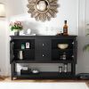 Sideboard Buffet Console Table, Media Cabinet with Adjustable Shelves, Black - as Pic