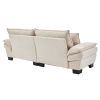 Corduroy Sofa Sleeper Couch Loveseat Sofa with Pillows Comfy Upholstered Deep Seat Sofa -Beige Corduroy - as Pic