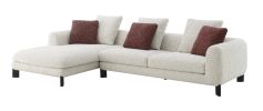 Mardi Maroon & Beige Tweed Sectional Sofa w/3 Pillows - as Pic