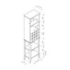 Wooden Wine bottle rack Metal wine glass rack Four shelves Red Cocoa color Espresso - as Pic