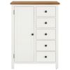 Wardrobe 29.9"x20.5"x41.3" Solid Oak Wood - White