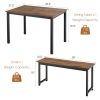 3 Pieces Dining Table Set with 2 Benches for Dining Room Kitchen Bar - PB