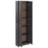 Hallway Wardrobe High Gloss Gray 21.7"x9.8"x74.4" Engineered Wood - Grey