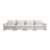 4 Seater Deep Seat Couches for Living Room, Comfy Beige Corduroy Sofas for Living Room Modern with 4 Waist Pillows - as Pic