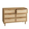 6 drawers Rattan dresser Rattan Drawer, Bedroom,Living Room - as Pic