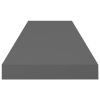 Floating Wall Shelves 2 pcs High Gloss Gray 31.5"x9.3"x1.5" MDF - Grey