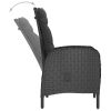9 Piece Patio Dining Set Poly Rattan and Glass Black - Black