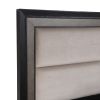 1pc Queen Size Panel Bed Upholstered Headboard Black Brown Finish Gold Finish Legs Solid Wood Wooden Bedroom Furniture - as Pic