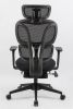 Foam office chair, ergonomic office chair, foam base, adjustable headrest, armrests, foot rests, with hanger- Black