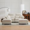 Deep Seat Sectional Sofa, Comfortable Cloud Sofa with Ottomans, loveseat or 4-seater Sofa, 85.8'' (Beige)