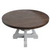 White Dining Room Wooden 1pc Round Dining Table Elegant Design Furniture - as Pic