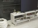 FurnisHome Store Parma Mid Century Modern Tv Stand Open Shelving Entertainment Centre 67 inch Tv Unit, Grey - as pic