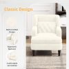 Upholstered Accent Chair Tufted Armchair for Living Room and Bedroom, Beige - as Pic