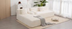 110" Cloud Sectional Sofa Upholstered Couch Free-combined Sofa for Living Room, Beige - as Pic