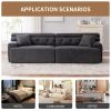 LY-029 GRAY COMPRESSION SOFA: 4-seater combined sofa, Wood Grain Chenille fabric, full sponge compression sofa