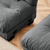 Cloud Couch 2 Seater Sofa for Living Room, Chenille 2 - Seat sofa with 2 Lumbar pillows and 2 throw pillows - Grey