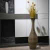 39-inch Tall Artificial Rattan Floor Vase in Elegant Beige - Versatile Home Accent for Dried or Silk Floral Arrangements