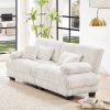 Cloud Couch 2 Seater Sofa for Living Room, Chenille 2 - Seat sofa with 2 Lumbar pillows and 2 throw pillows - Chenille White