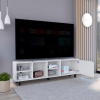 Conquest Tv Stand for TV麓s, Four Open Shelves, Five Legs - Light Oak