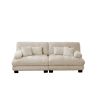 Cloud Couch 2 Seater Sofa for Living Room, Chenille 2 - Seat sofa with 2 Lumbar pillows and 2 throw pillows - Light coffee