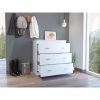 Dove Three Drawer Dresser, Superior Top, Light Gray - White