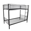 ron Bed Bunk Bed with Ladder for Kids Twin Size Black - black