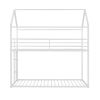 Bunk Beds for Kids Twin over Twin,House Bunk Bed Metal Bed Frame Built-in Ladder,No Box Spring Needed White - as pic
