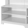 Hall Tree with Shoe Bench, Coat Rack ,Shoe Storage ,Storage Shelves and Pegboard, for Hallways, Halls and Bedrooms - White