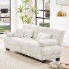 Cloud Couch 2 Seater Sofa for Living Room, Chenille 2 - Seat sofa with 2 Lumbar pillows and 2 throw pillows,Chenille White - as Pic