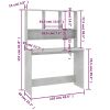 Desk with Shelves Concrete Gray 43.3"x17.7"x61.8" Engineered Wood - Grey