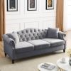 3-seater + 3-seater Combination sofa.Grey Velvet W834S00064 - as Pic
