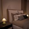 Pottery ceramics table lamp pleated lampshade bedside lamp ambient night light - one-size