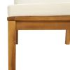 6 Piece Patio Lounge Set with Cream Cushion Solid Acacia Wood - Cream