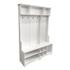 Hall Tree with Shoe Bench, Coat Rack ,Shoe Storage ,Storage Shelves and Pegboard, for Hallways, Halls and Bedrooms - White