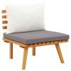 9 Piece Patio Lounge Set with Cushions Solid Acacia Wood - Brown