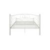 Full Size Unique Flower Sturdy System Metal Bed Frame with Headboard and Footboard - White