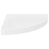 Floating Corner Shelf High Gloss White 13.8"x13.8"x1.5" MDF - White