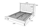 Light Brown Color 1pc Queen Size Bed Burlap Fabric Headboard Upholstered Bedroom Furniture Platform Bedframe - as Pic
