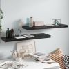 Floating Wall Shelves 2 pcs High Gloss Black 31.5"x9.3"x1.5" MDF - Black