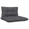 8 Piece Patio Lounge Set with Anthracite Cushions Pinewood - White