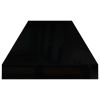 Floating Wall Shelves 2 pcs High Gloss Black 31.5"x9.3"x1.5" MDF - Black