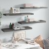 Floating Wall Shelves 4 pcs High Gloss Gray 31.5"x9.3"x1.5" MDF - Grey