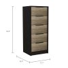 Cannon 5-Drawer Rectangle Dresser Black Wengue and Light Oak - as Pic