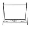 House Bed Tent Bed Frame Twin Size Metal Floor Play House Bed with Slat for Kids Girls Boys , No Box Spring Needed Black - as pic