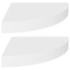 Floating Corner Shelves 2 pcs White 9.8"x9.8"x1.5" MDF - White